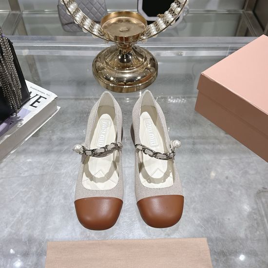 Miu Miu Color-block Leather Multi Heel Mary Jane Shoes