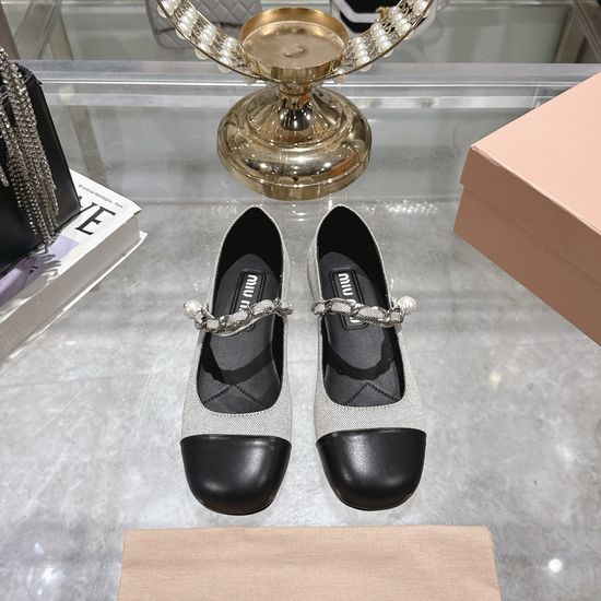 Miu Miu Color-block Leather Multi Heel Mary Jane Shoes