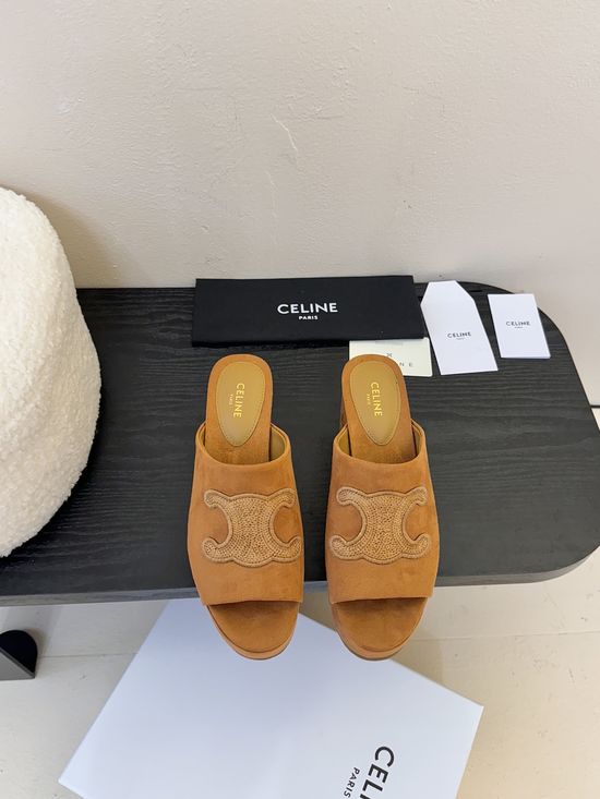 Celine Chunky Platform Slides Comfortable Non-slip Casual Sandals