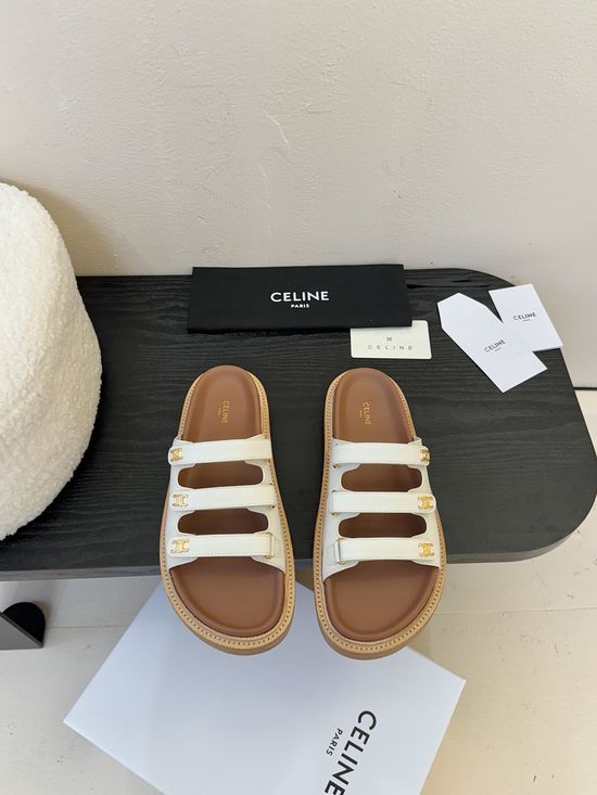 Celine Retro British Style Flat Sandals Classic Fashion Casual Slides