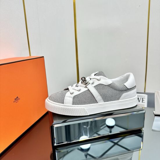 Hermes H Buckle Lace-up Thick Sole Casual Sneakers