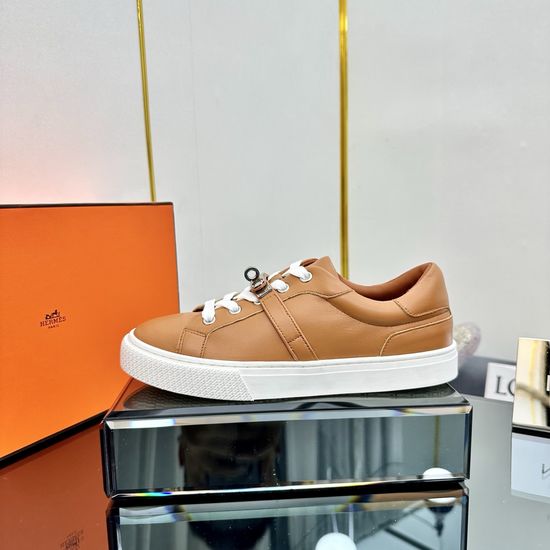 Hermes H Buckle Lace-up Thick Sole Casual Sneakers