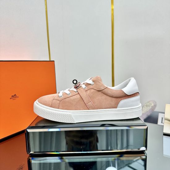 Hermes H Buckle Lace-up Thick Sole Casual Sneakers