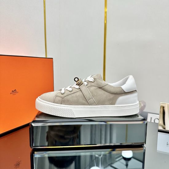 Hermes H Buckle Lace-up Thick Sole Casual Sneakers