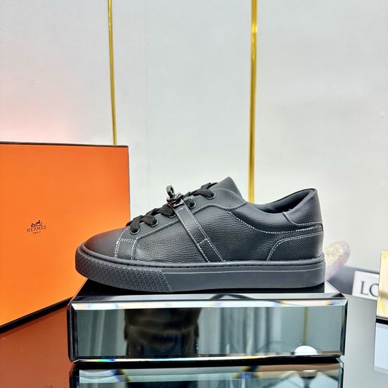 Hermes H Buckle Lace-up Thick Sole Casual Sneakers