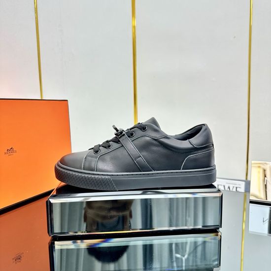 Hermes H Buckle Lace-up Thick Sole Casual Sneakers