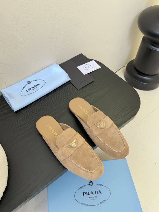 Prada Mary Jane Ballet Flats Vintage Style Stylish Mules Shoes