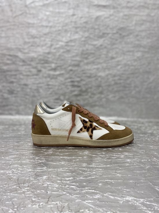 Golden Goose Handcrafted Distressed Leather Sneakers with Logo Details