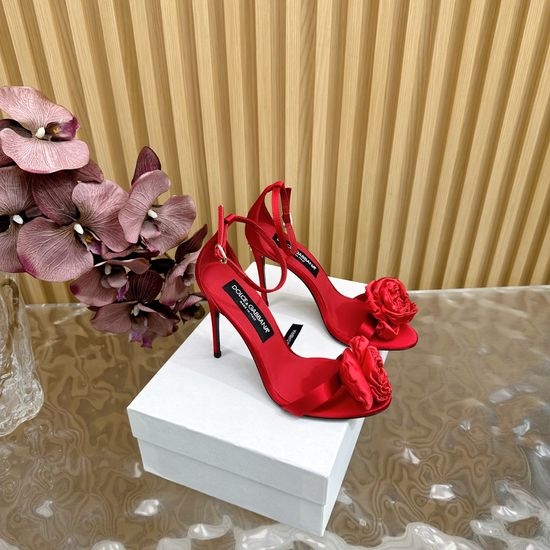 Dolce & Gabbana Silk Open Toe High Heel Slides with Premium Craftsmanship