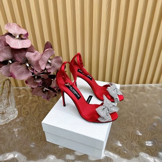 Dolce & Gabbana Silk Open Toe High Heel Slides with Premium Craftsmanship