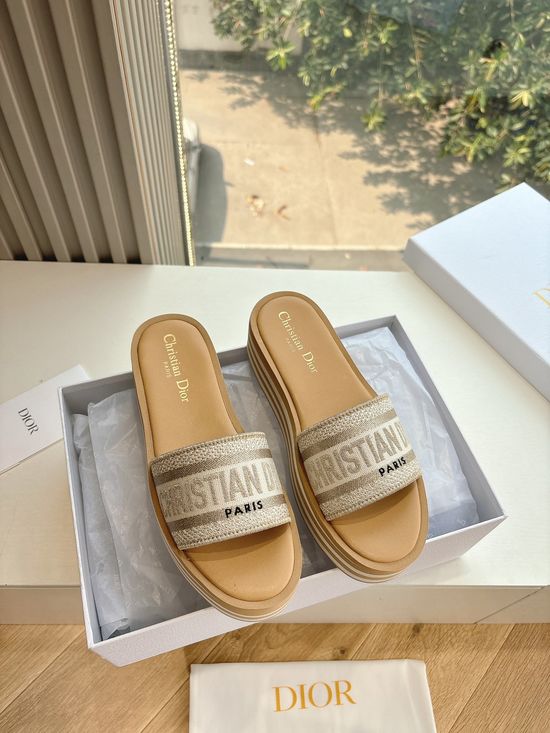 Christian Dior Classic Embroidered Loafers With Elegant Logo Buckle