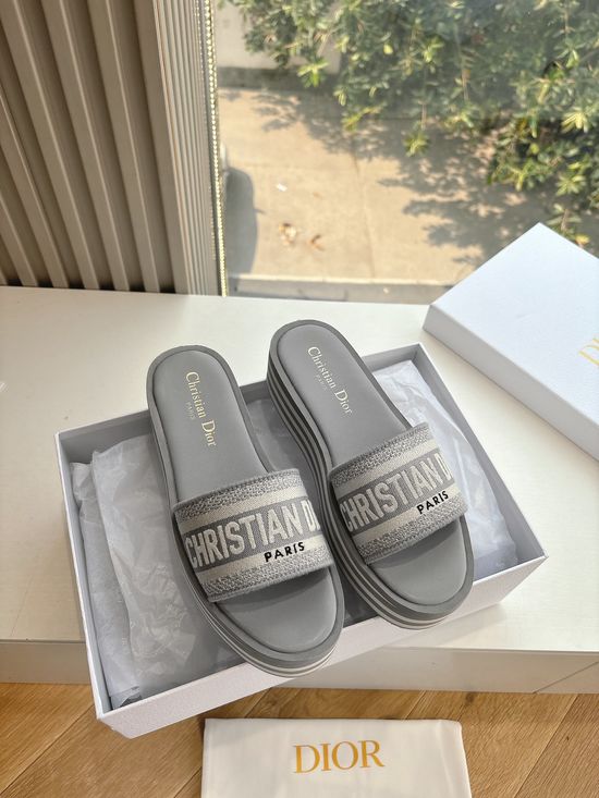 Christian Dior Classic Embroidered Loafers With Elegant Logo Buckle