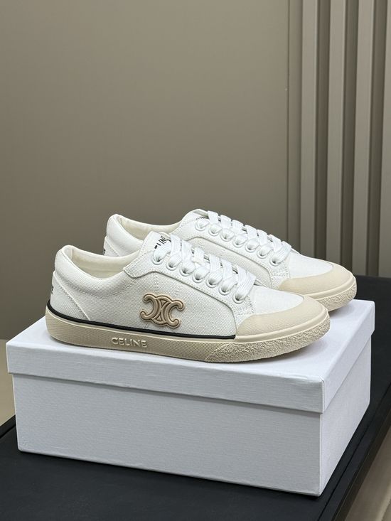 Celine Retro Emblem Sneakers Soft Premium Leather Upper Shoes