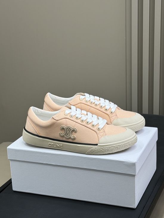 Celine Retro Emblem Sneakers Soft Premium Leather Upper Shoes