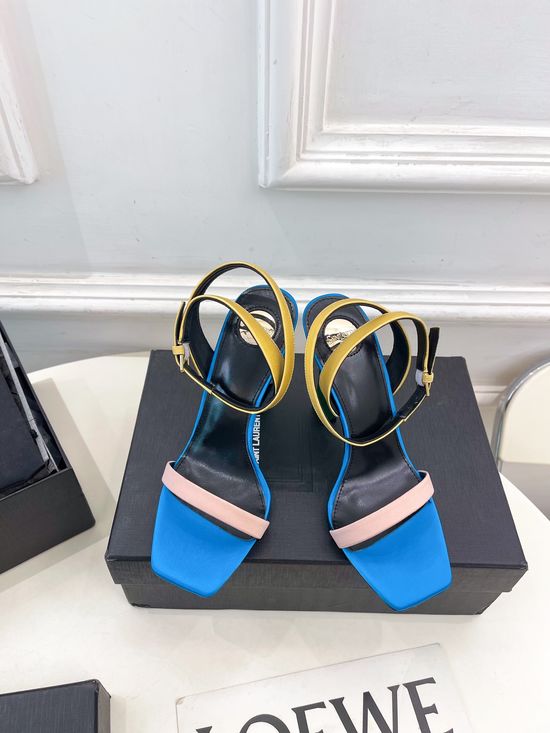 Yves Saint Laurent Elegant Silk Stiletto High Heel Sandals Premium Quality