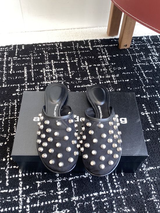 Alexander Wang Studded Slide Sandals Suede Lining Durable Anti-slip Sole