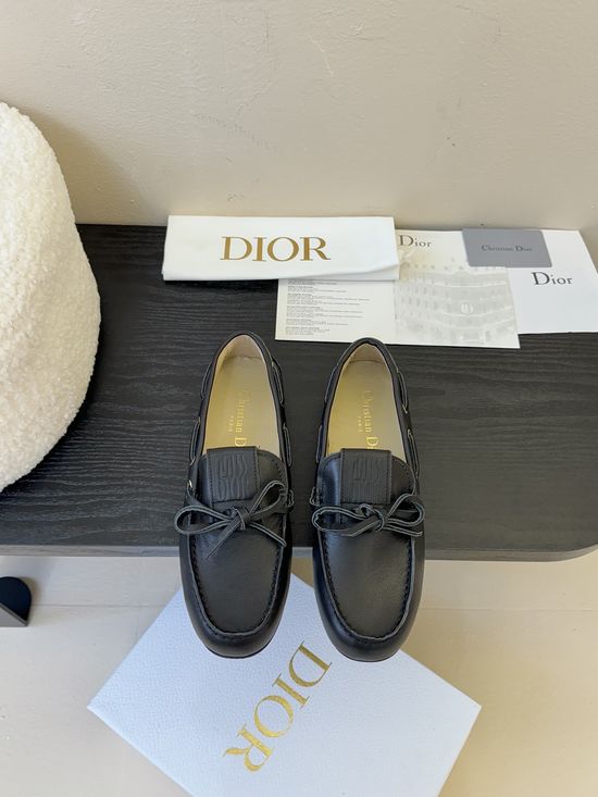 Christian Dior Suede Loafers Decorative Buckle Durable Outsole Fashion
