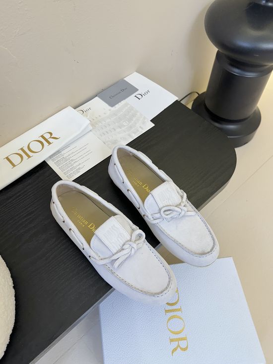 Christian Dior Suede Loafers Decorative Buckle Durable Outsole Fashion