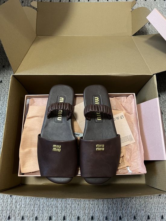 Miu Miu Slip-On Casual Sandals Comfortable All-Match