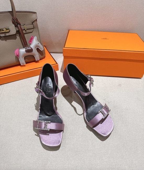 Hermes Classic Buckle Decor Mid Heel Comfortable Dress Sandals