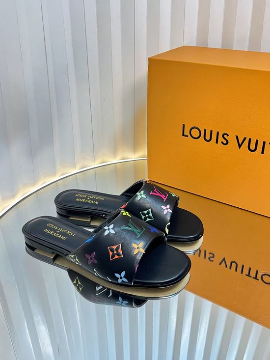 Louis Vuitton Classic Monogram Kitten Heel Slip On Footwear