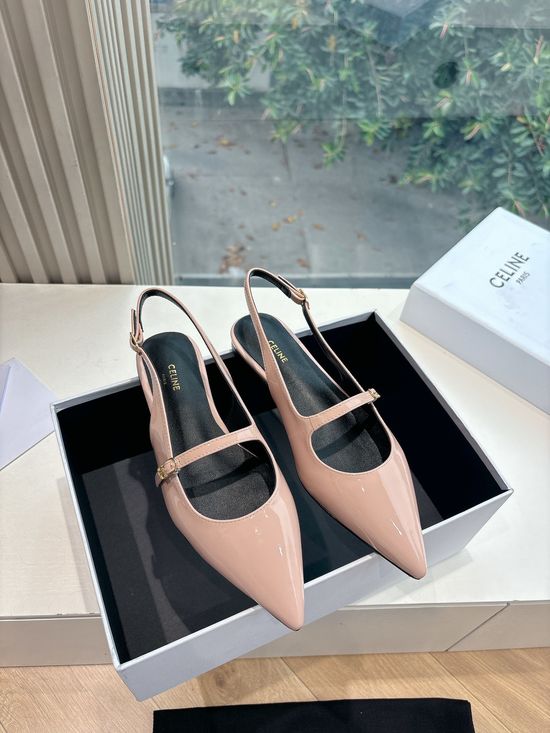 Celine Glossy Patent Leather Shoes Breathable Lining Height Boosting