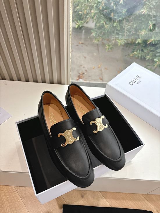 Celine Premium Leather Loafers Elevated Comfort Non-slip Sole
