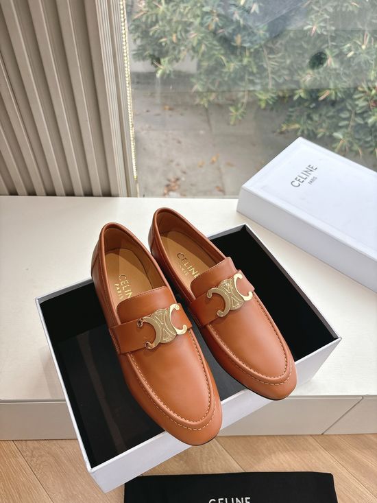 Celine Premium Leather Loafers Elevated Comfort Non-slip Sole