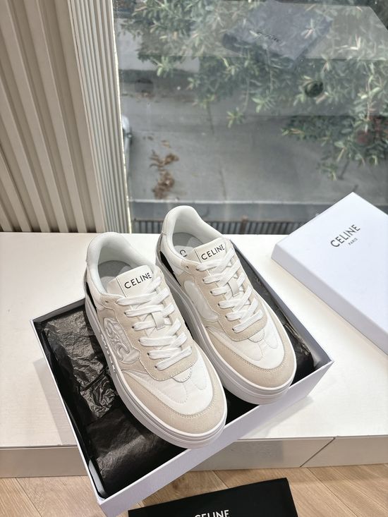 Celine Matte Leather Chunky Sneakers Casual Comfortable Elevated Daily Shoes