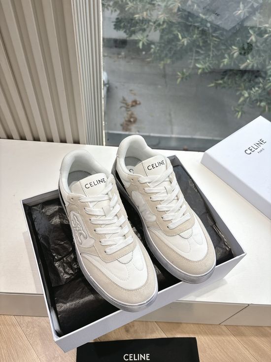 Celine Hand-Rubbed Matte Leather Chunky Sneakers Unique Elevated Casual Shoes