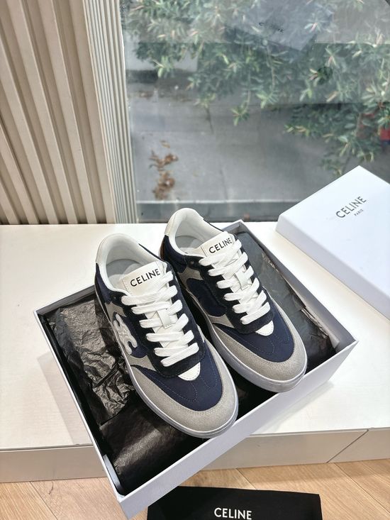 Celine Hand-Rubbed Matte Leather Chunky Sneakers Unique Elevated Casual Shoes