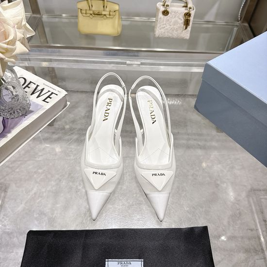Prada Pointed Toe Mesh High Heel Sandals Leather Sole