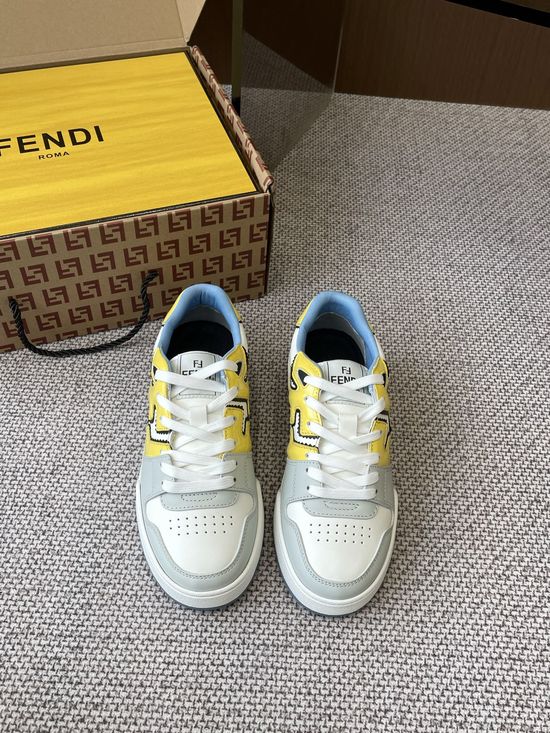 Fendi Stitched Leather Casual Sneakers Lightweight Daily Walking Shoes