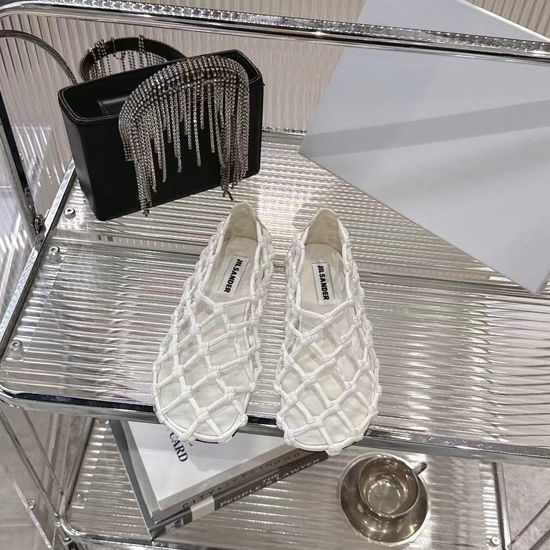 Jil Sanders Pointed Toe Woven Strap High Heel Sandals