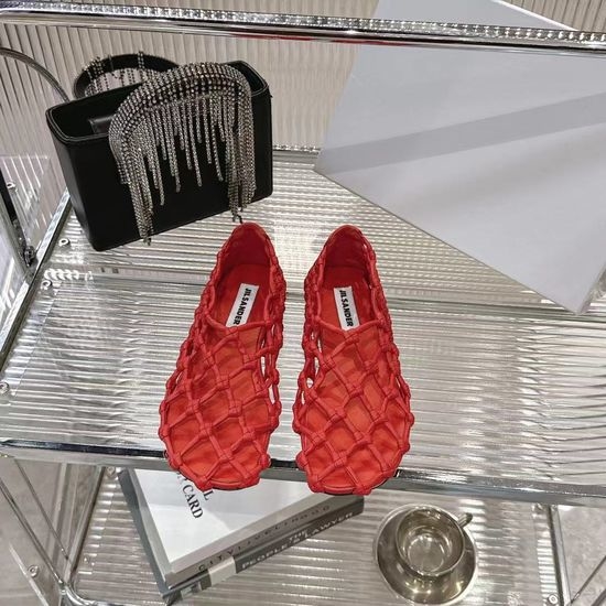 Jil Sanders Pointed Toe Woven Strap High Heel Sandals