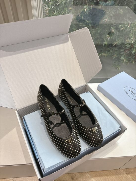 Prada Ballet Flats with Rhinestones for Comfort & Style