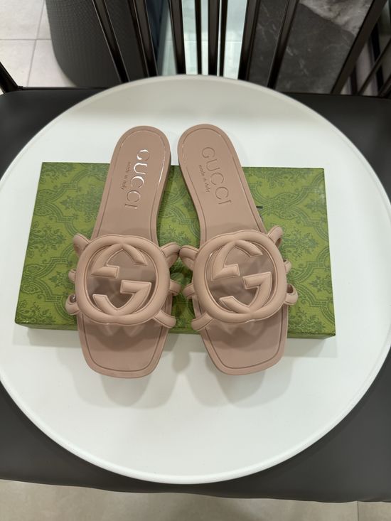Gucci Shiny TPU Classic Design Beach Jelly Shoes