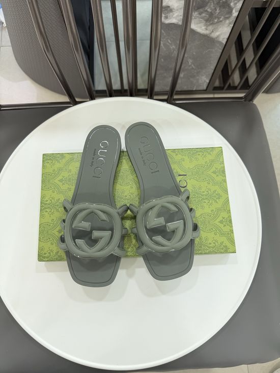 Gucci Shiny TPU Classic Design Beach Jelly Shoes