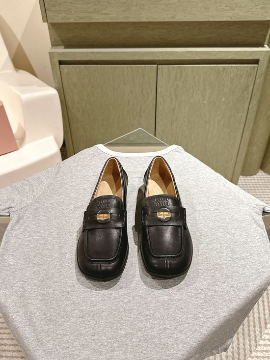 Miu Miu Vintage Distressed Leather Comfort Casual Shoes