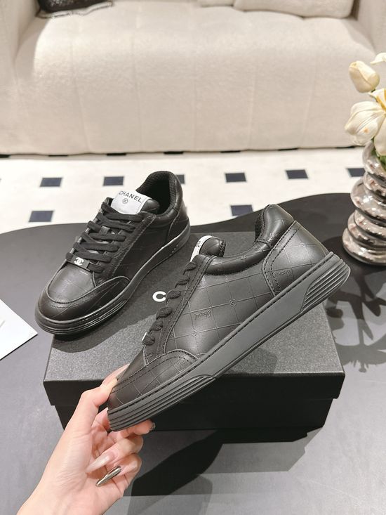 Chanel Comfortable Silk Cowhide Upper Casual Flat Sneakers