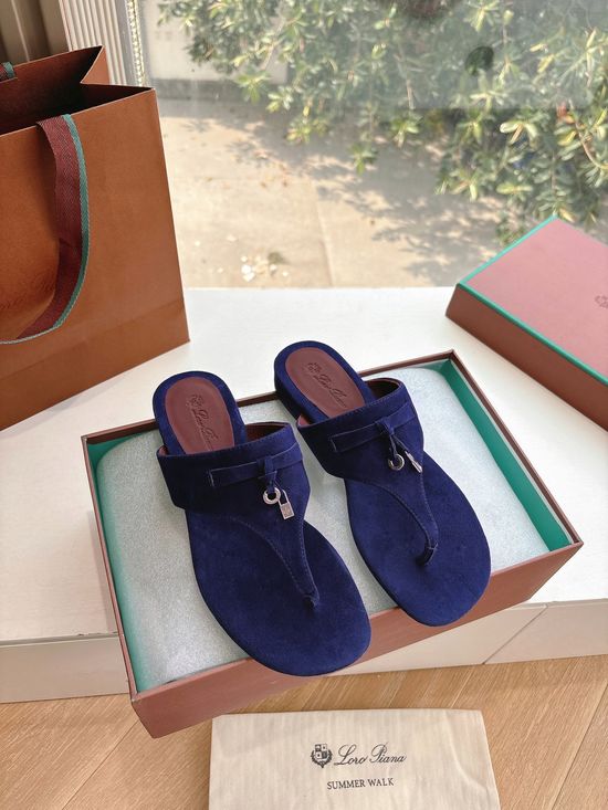 Loro Piana Casual Comfort Thong Sandals Soft Sole Non Slip Daily Shoes
