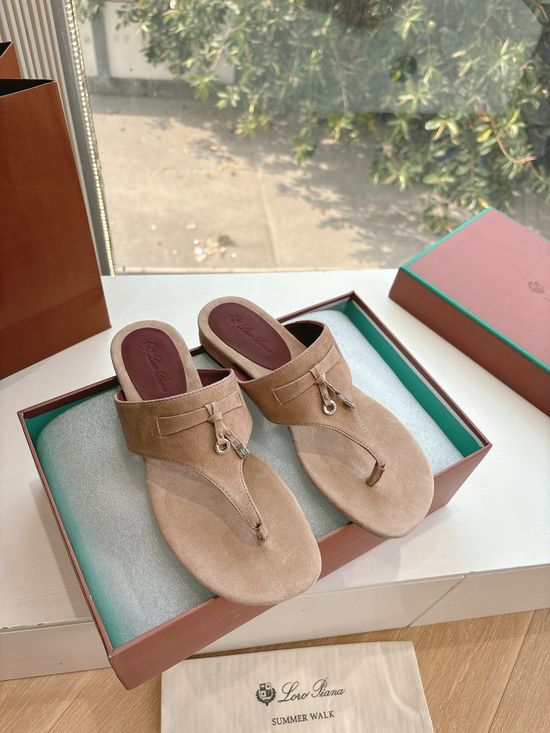 Loro Piana Casual Comfort Thong Sandals Soft Sole Non Slip Daily Shoes