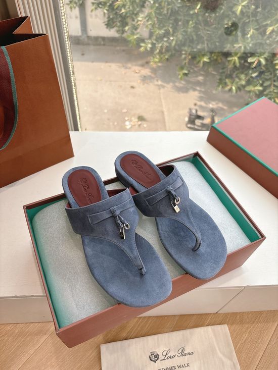 Loro Piana Casual Comfort Thong Sandals Soft Sole Non Slip Daily Shoes