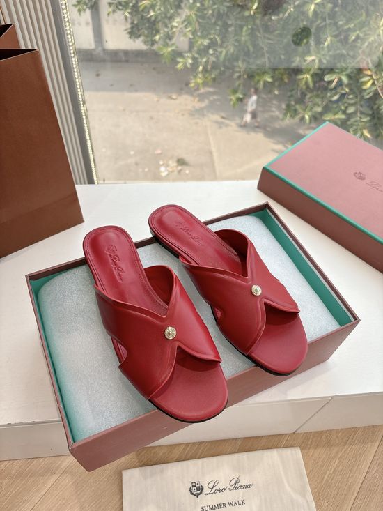 Loro Piana Cowhide Thong Sandals Non-slip Comfortable Casual Footwear
