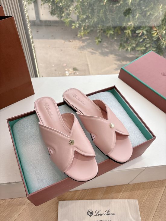 Loro Piana Nubuck Lined Thong Sandals Comfortable Soft Daily Footwear