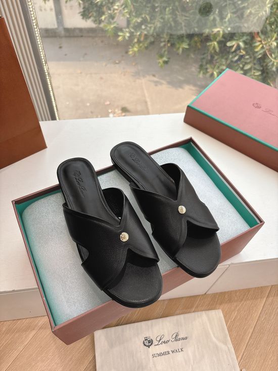 Loro Piana Cowhide Thong Sandals Non-slip Comfortable Casual Footwear