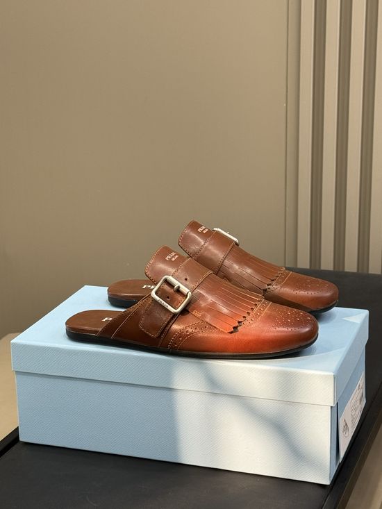 Prada Vintage Style Tassel Loafers Crafted with Full Grain Leather