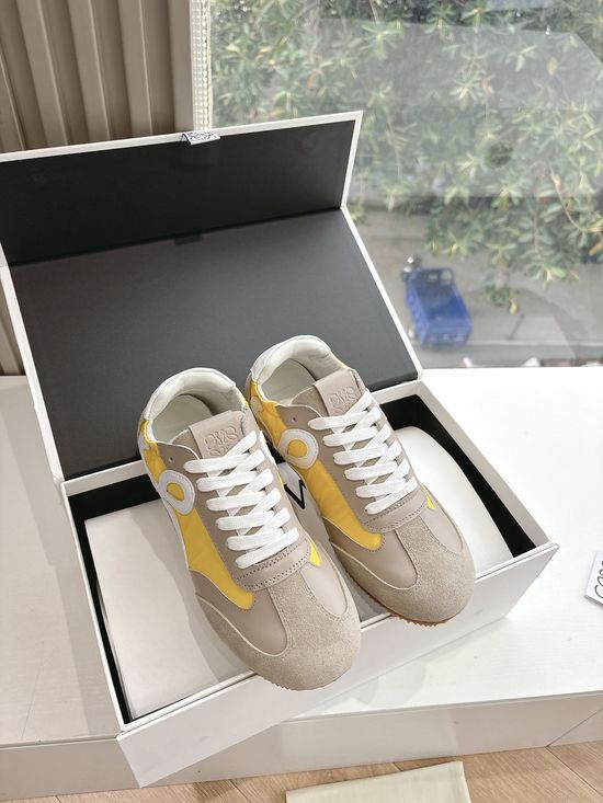 Loewe Minimalist Stitched Suede Leather Casual Comfort Sneakers