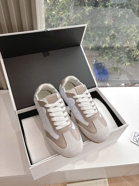 Loewe Minimalist Stitched Suede Leather Casual Comfort Sneakers