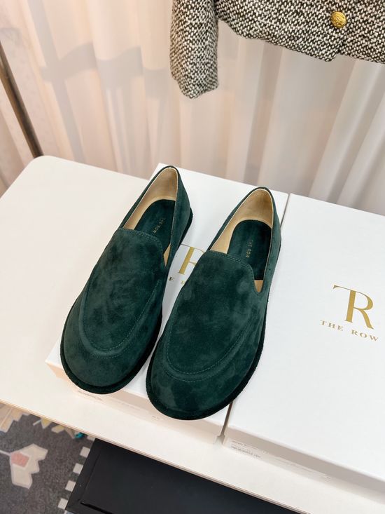 The Row Vintage Leather Loafers Soft Comfortable Casual Daily Shoes